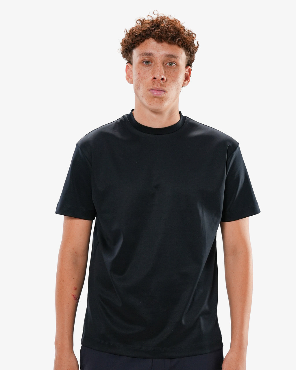 Mercerized Cotton T-Shirt - Navy