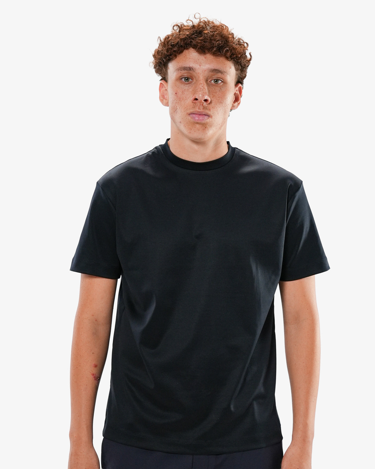 Mercerized Cotton T-Shirt - Navy