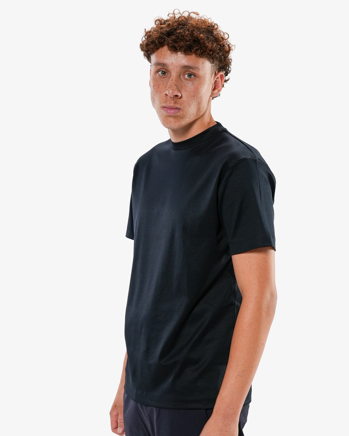 Mercerized Cotton T-Shirt - Navy