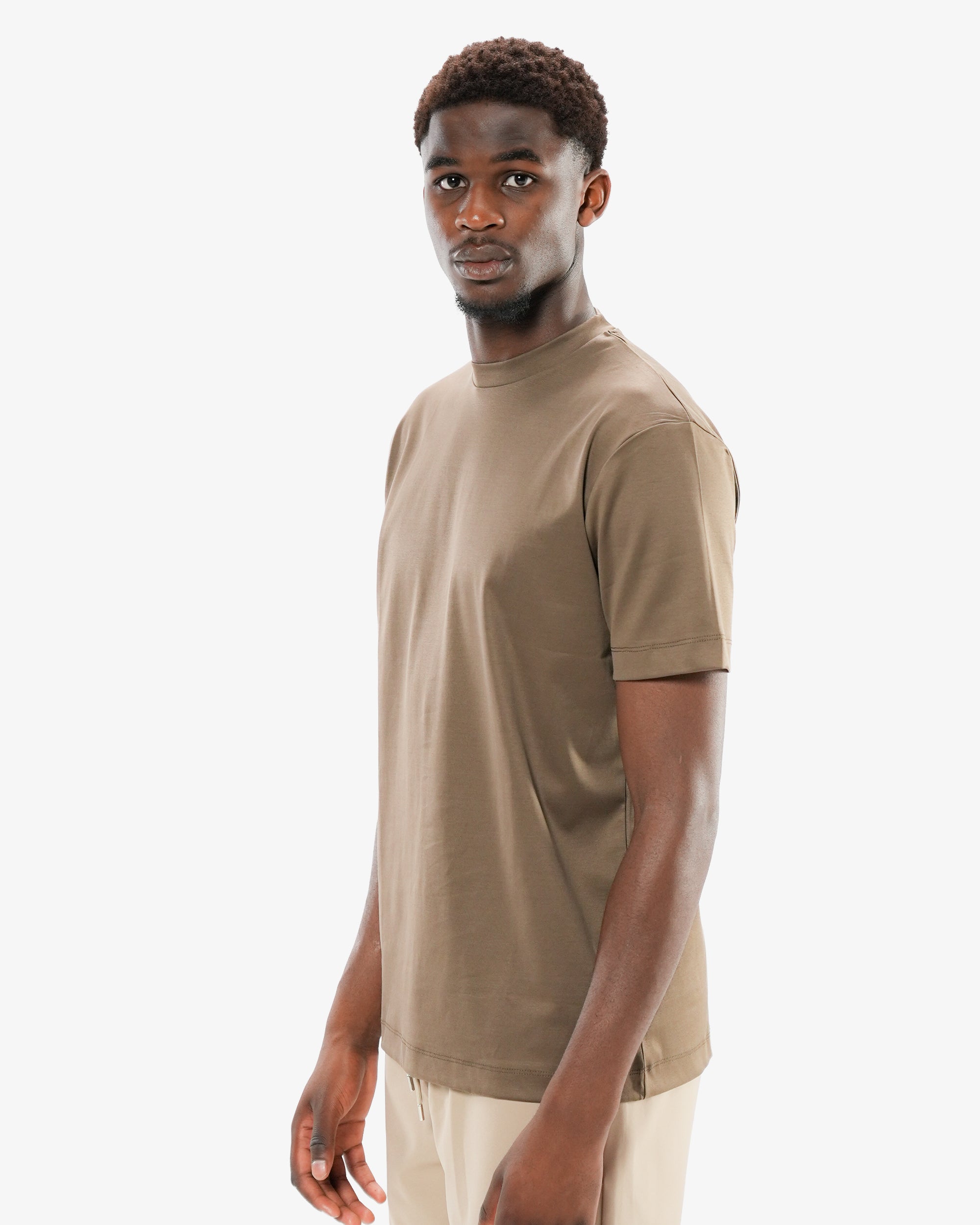 Mercerized Cotton T-Shirt - Olive Secondary image