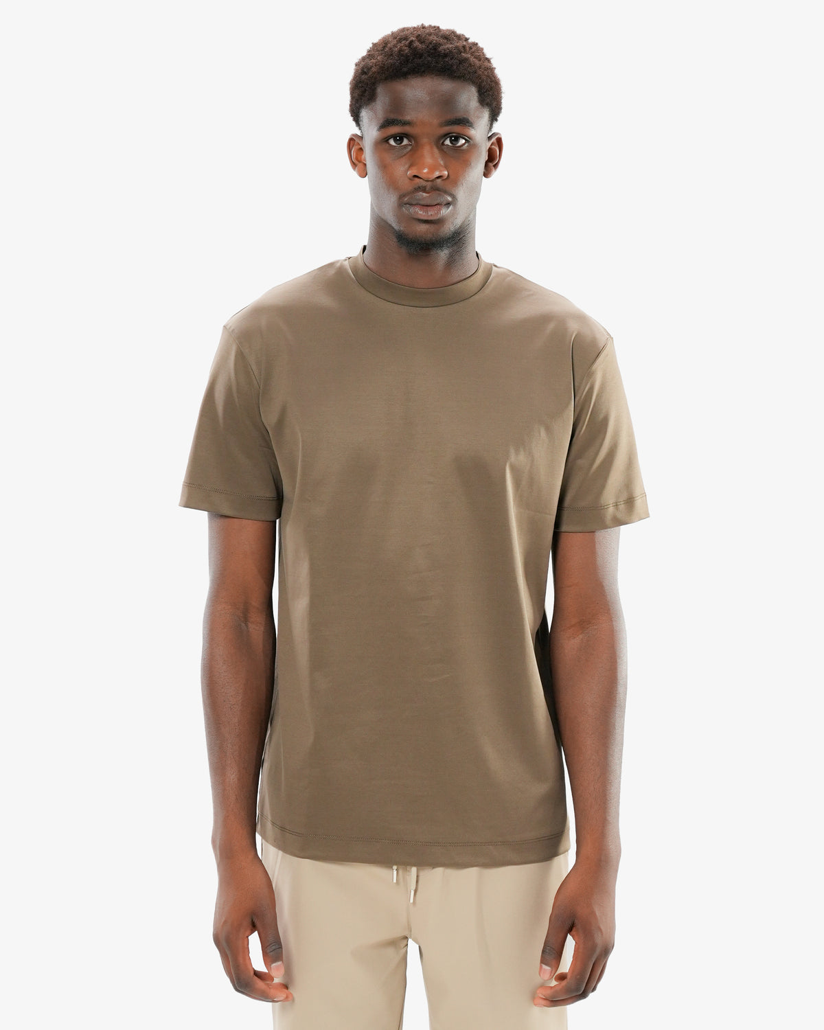 Mercerized Cotton T-Shirt - Olive Main image
