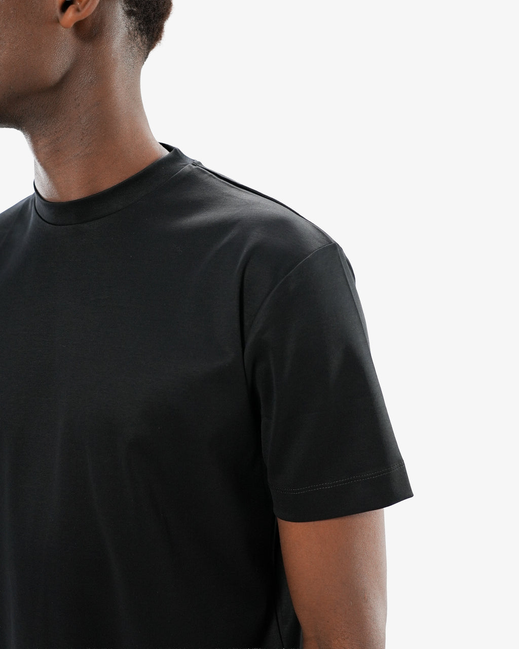 Mercerized Cotton T-Shirt - Caviar Black