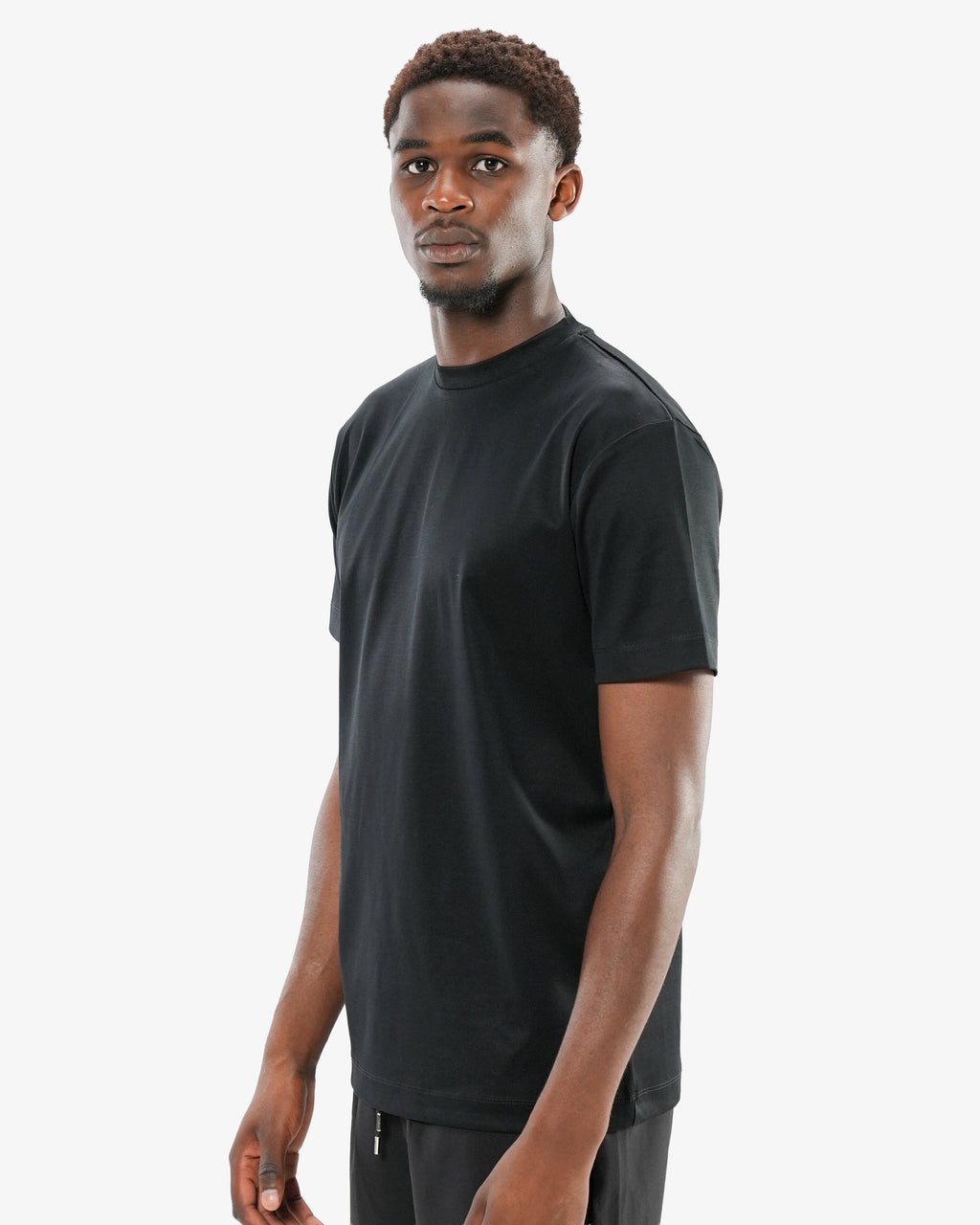 Mercerized Cotton T-Shirt - Caviar Black