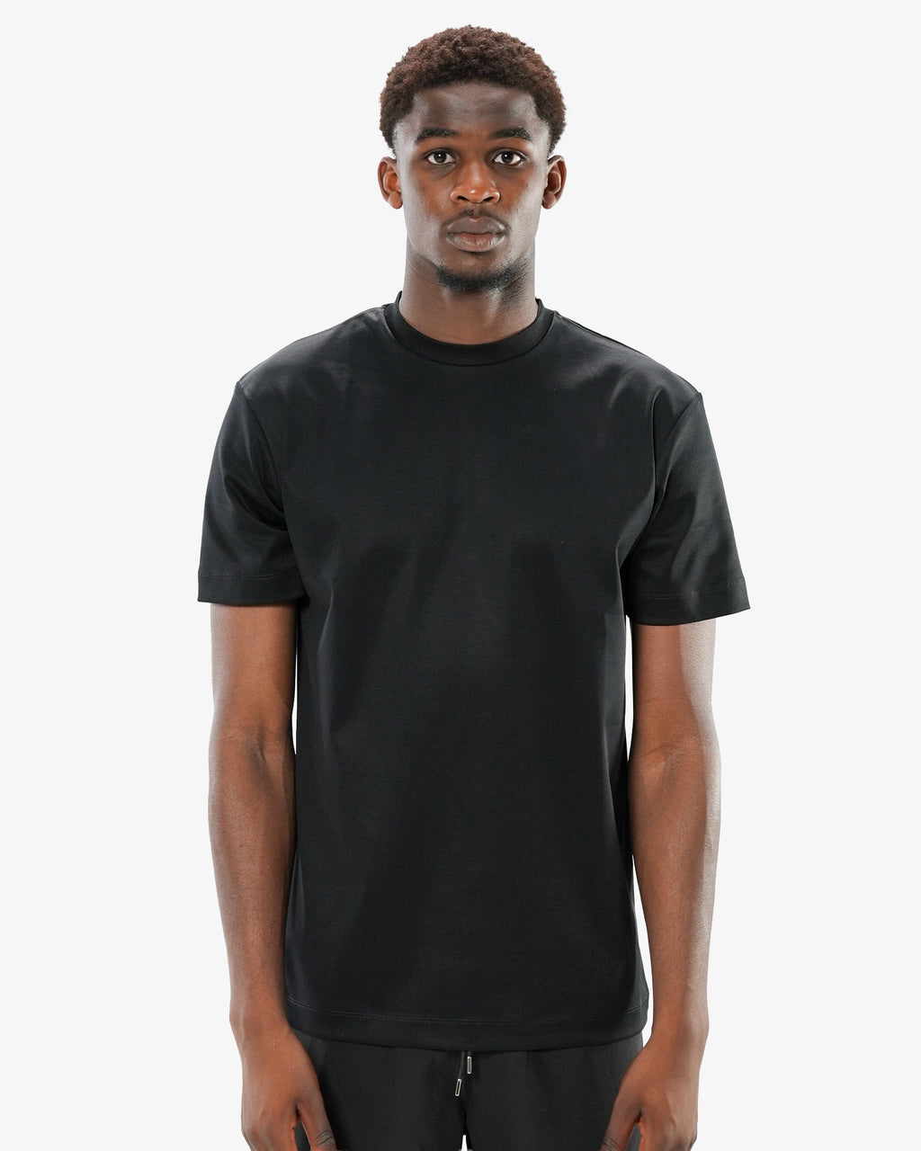Mercerized Cotton T-Shirt - Caviar Black
